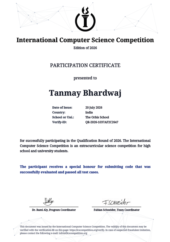 ICSC certificate