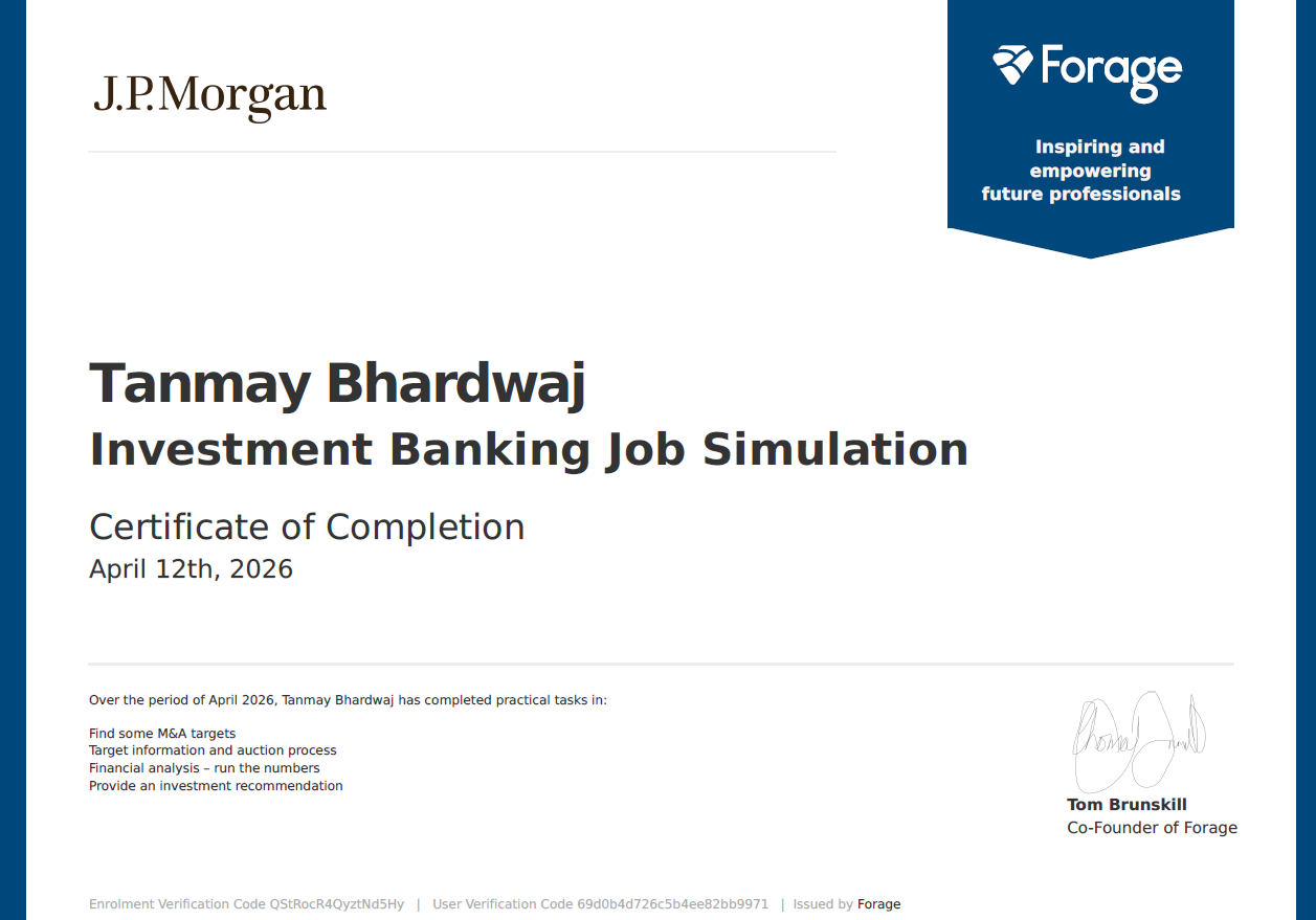JPMorgan certificate