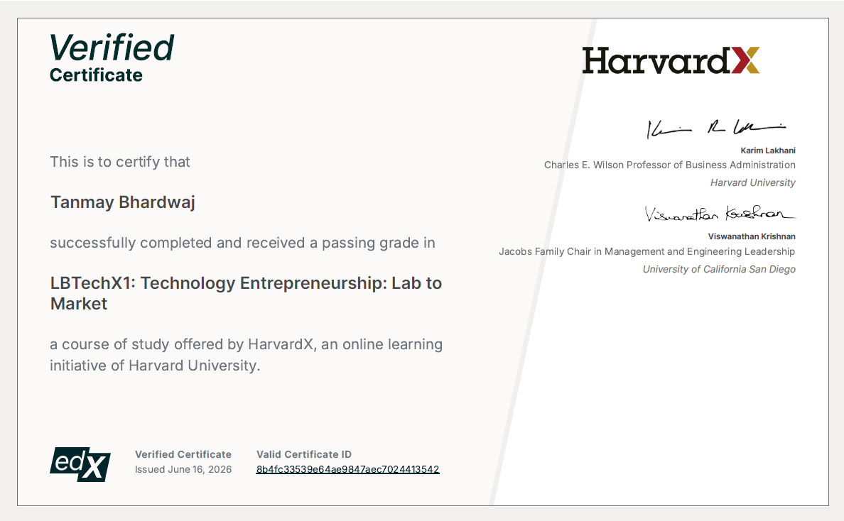 edX certificate